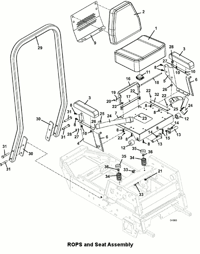 ROPS and Seat Assembly