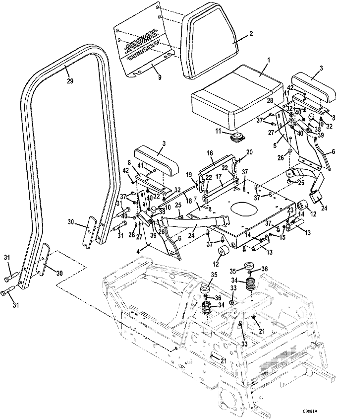 Seat and ROPS Assembly