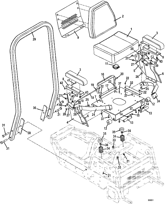 Seat and ROPS Assembly