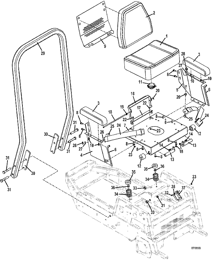 Seat and ROPS Assembly