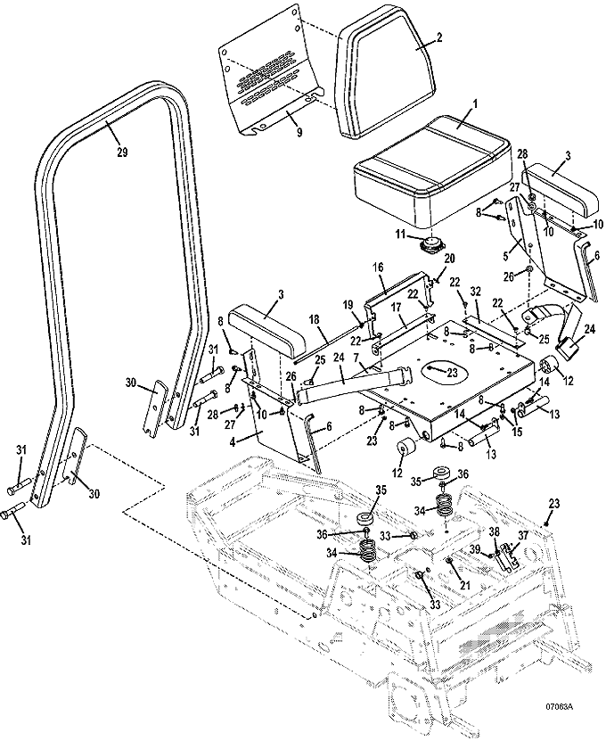 Seat and ROPS Assembly