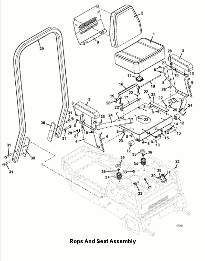 ROPS and Seat Assembly