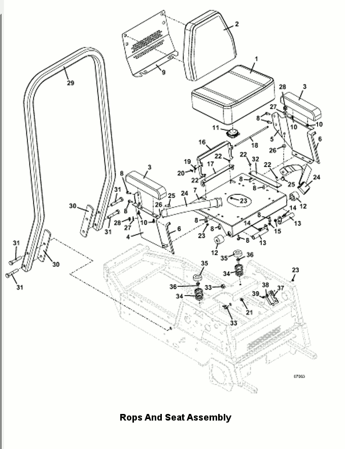 ROPS and Seat Assembly