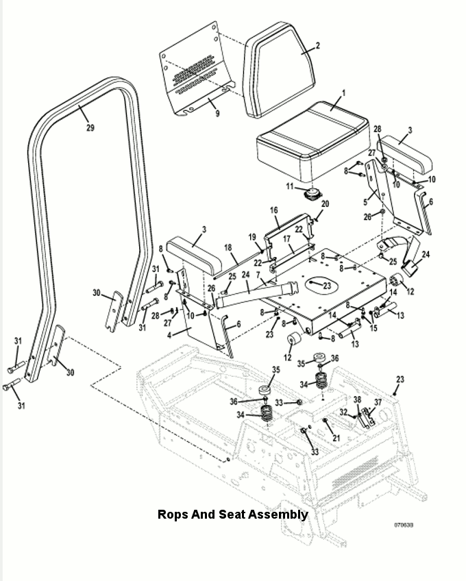 ROPS and Seat Assembly