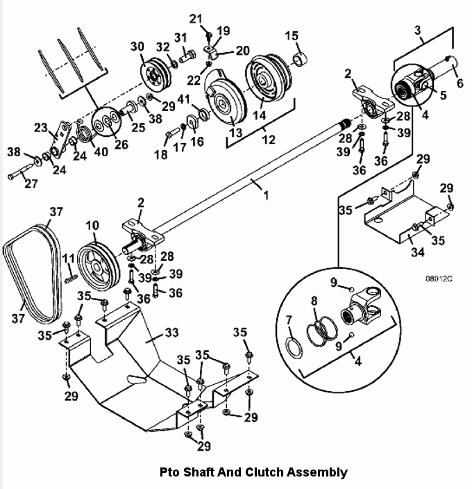 PTO Shaft and Clutch Assembly