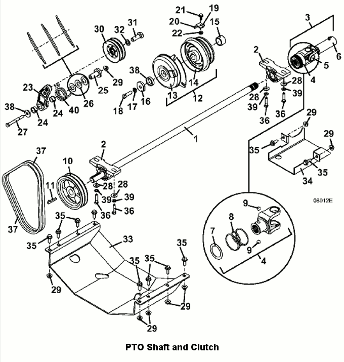 PTO Shaft and Clutch Assembly