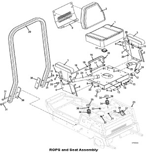 Seat and ROPS Assembly