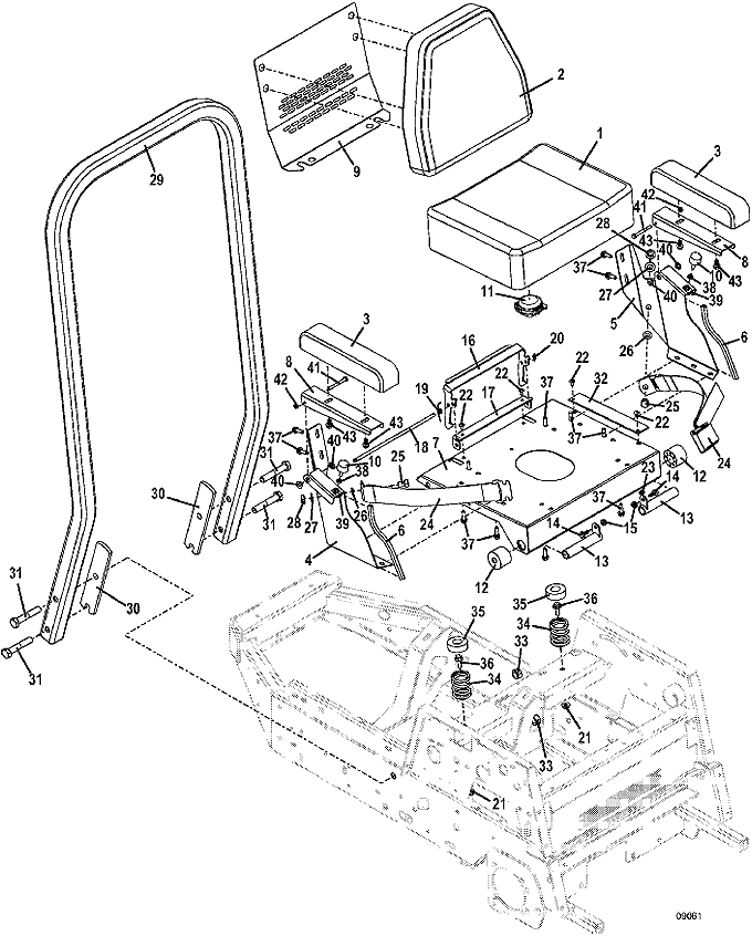 Seat and ROPS Assembly