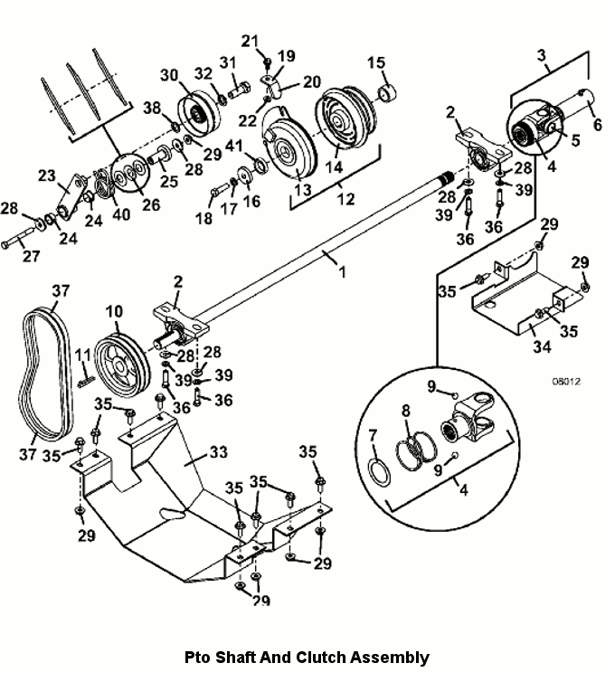 PTO Shaft and Clutch Assembly