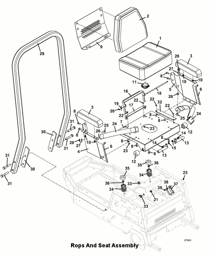 ROPS and Seat Assembly