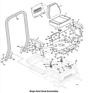 Seat and ROPS Assembly