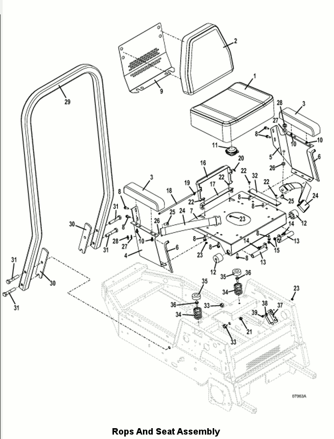 ROPS and Seat Assembly