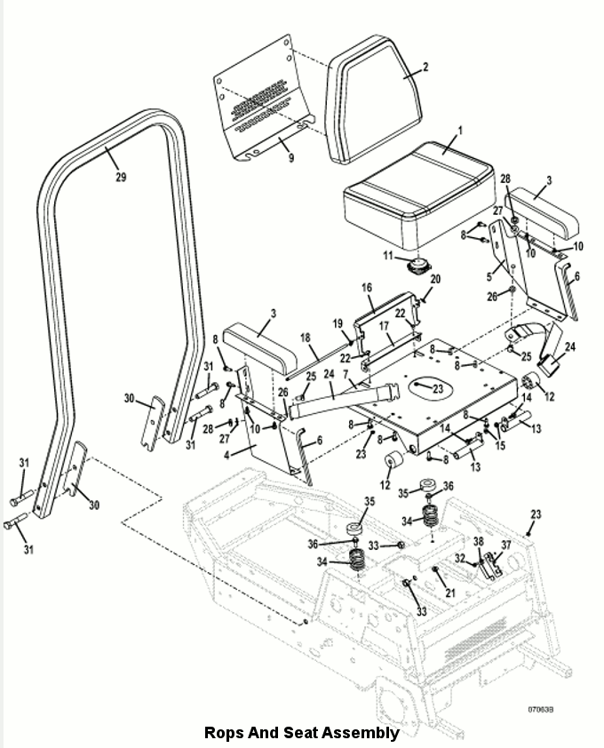 ROPS and Seat Assembly