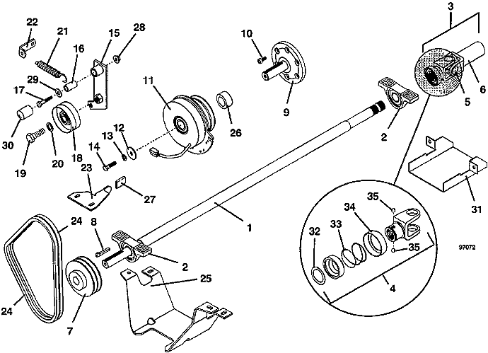PTO Shaft and Clutch Assembly
