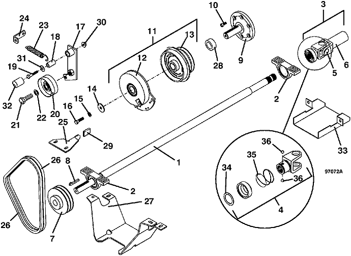 PTO Shaft and Clutch Assembly