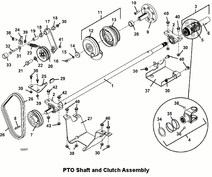 PTO Shaft and Clutch Assembly