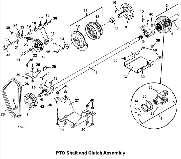 PTO Shaft and Clutch Assembly