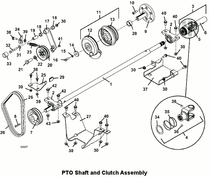 PTO Shaft and Clutch Assembly