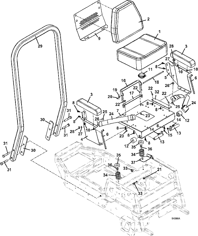 Seat and ROPS Assembly