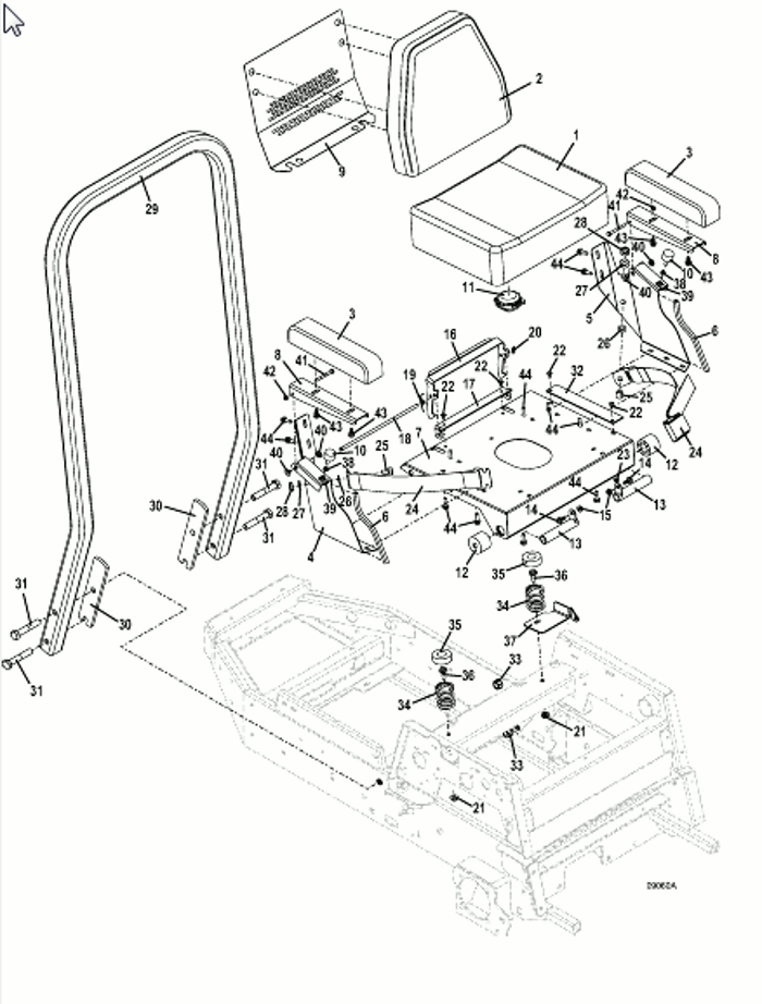 Seat and ROPS Assembly