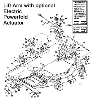 Lift Arm with Powerfold Assembly