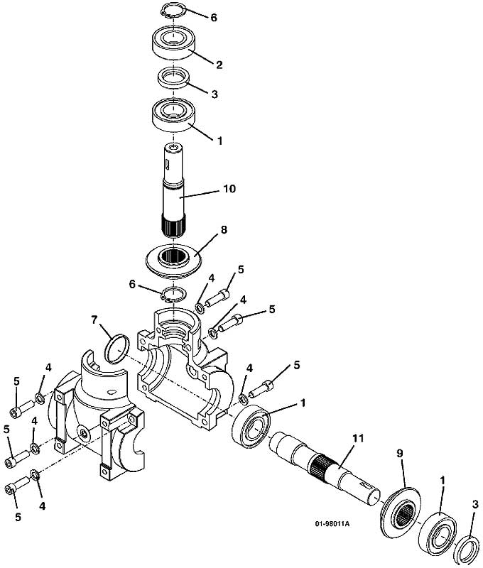 Grasshopper Parts Diagram 9861 Right Angle Gearbox 2002