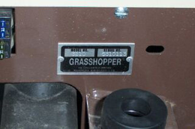 Grasshopper MidMount Serial Number Plate