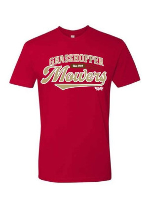 Grasshopper Mowers since 1969 T-shirt with Baseball script