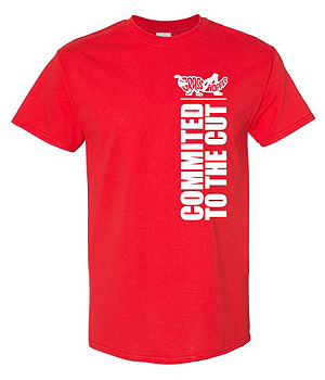 Red Grasshopper T-Shirt, with Vertical Tagline Logo Design