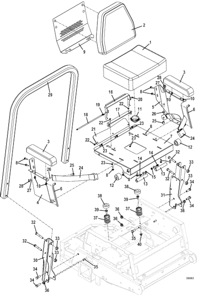 ROPS and Seat Assembly