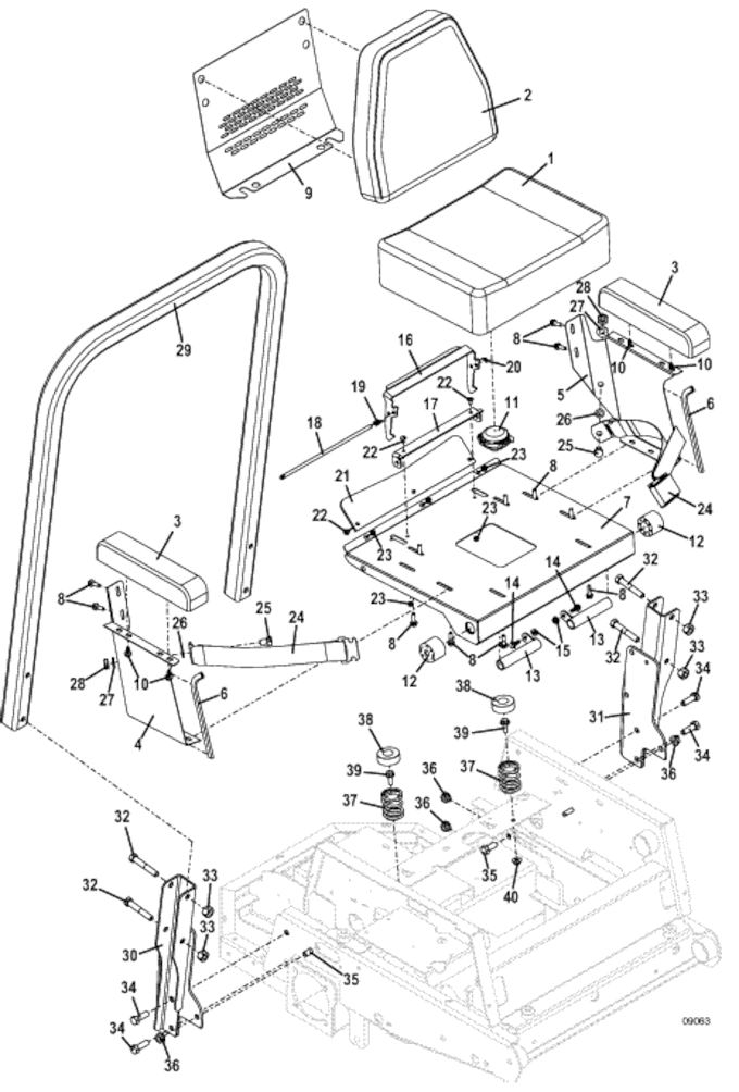 ROPS and Seat Assembly