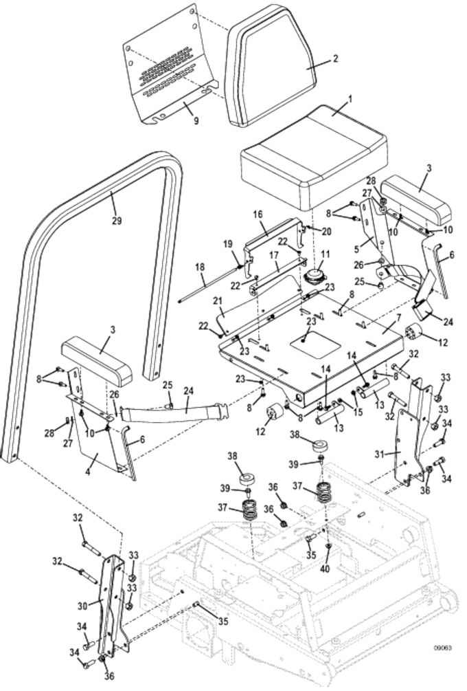 ROPS and Seat Assembly