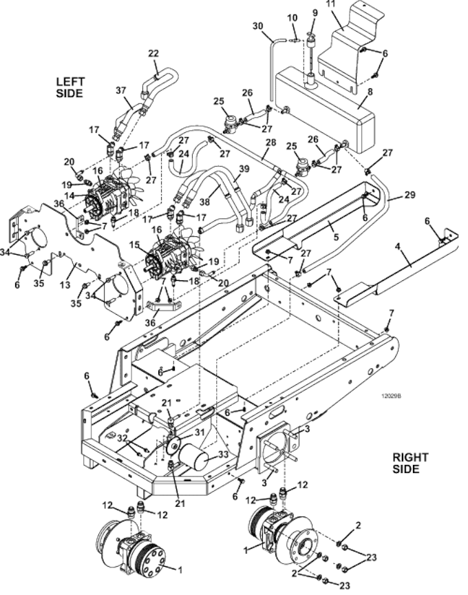 Reservoir and Hose Assembly Breakdown Diagram