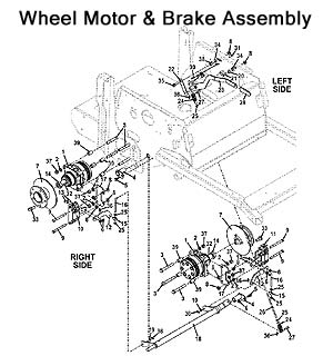 wheel motor and brake assembly