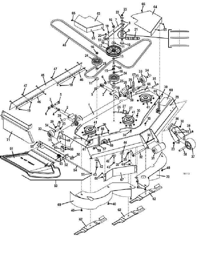 52 inch deck assembly