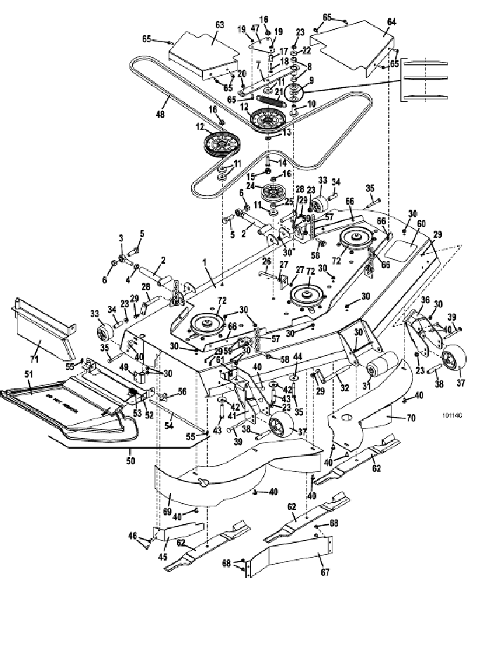 61 inch deck assembly