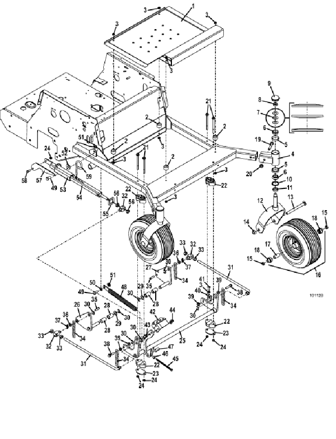 deck carrier linkage assembly