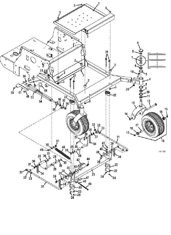 deck carrier linkage assembly