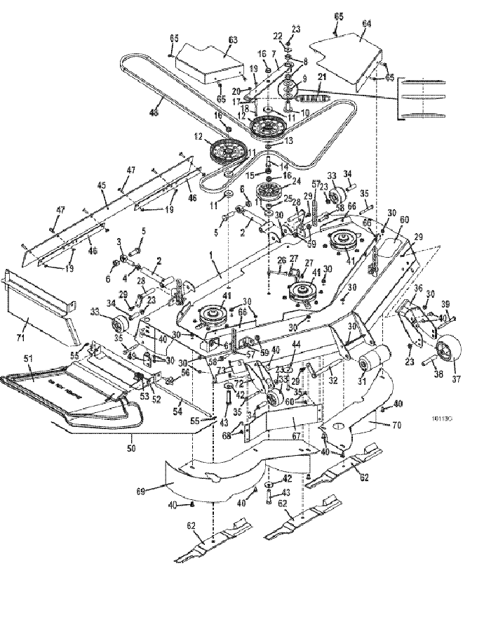 52 inch deck assembly