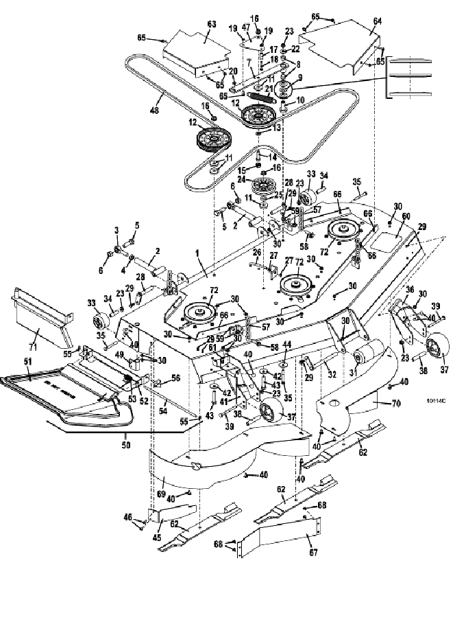 61 inch deck assembly