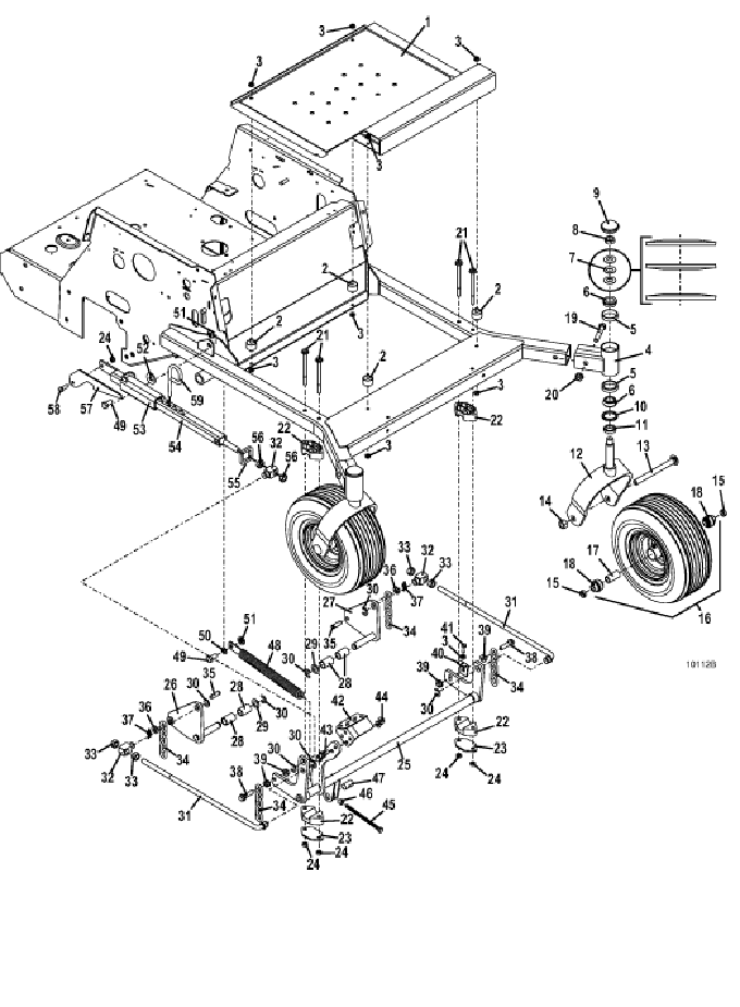 deck carrier linkage assembly