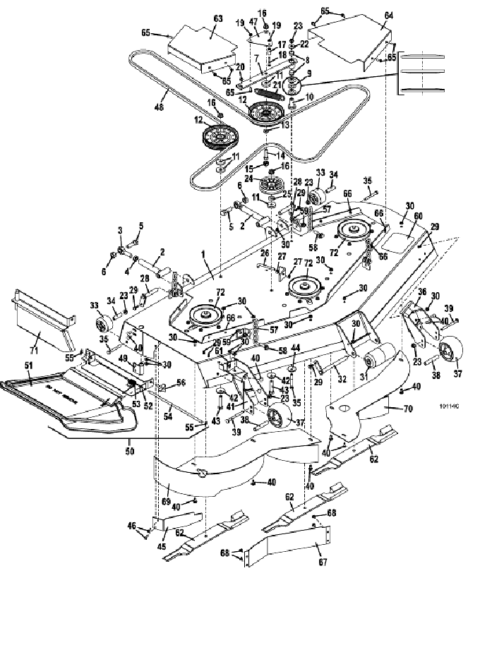 61 inch deck assembly