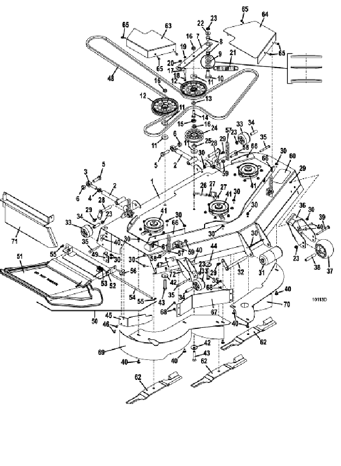 52 inch deck assembly