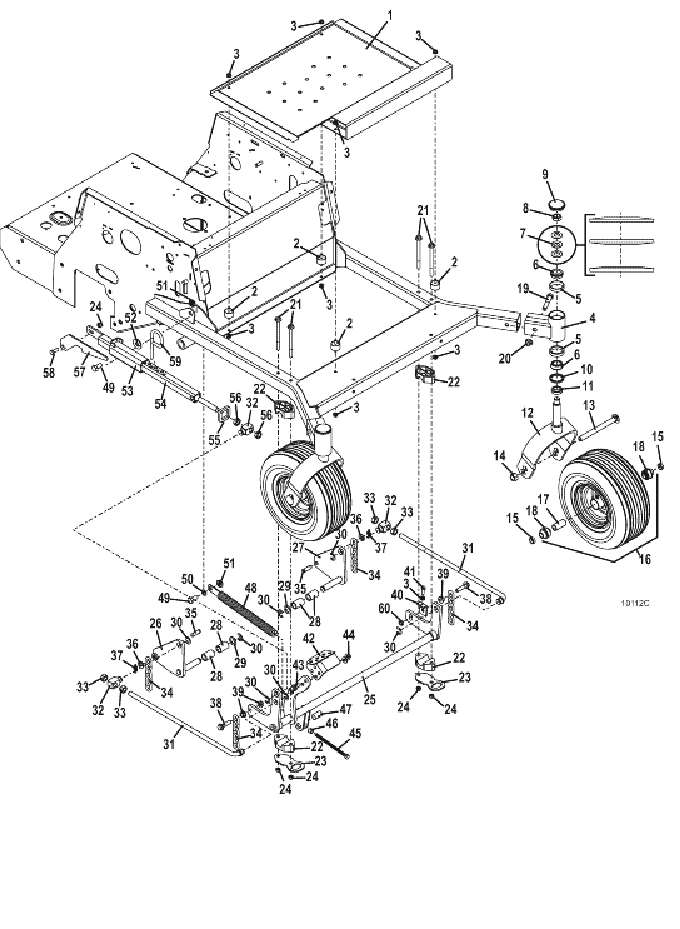 deck carrier linkage assembly