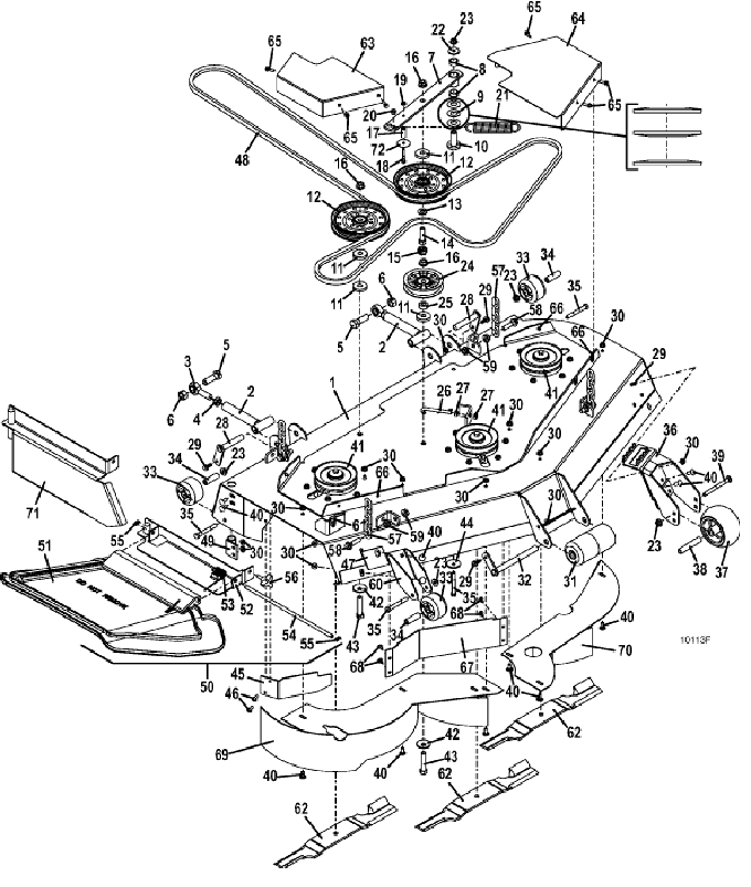 52 inch deck assembly