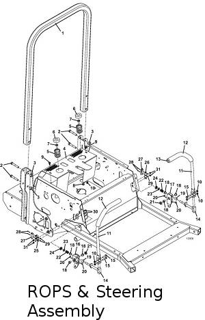 rops and steering assemblies