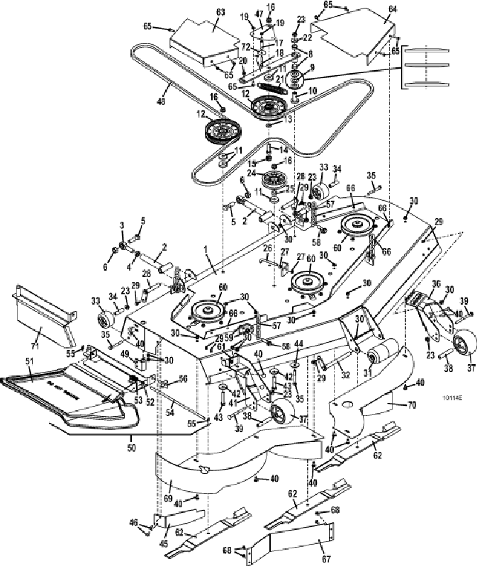 61 inch deck assembly