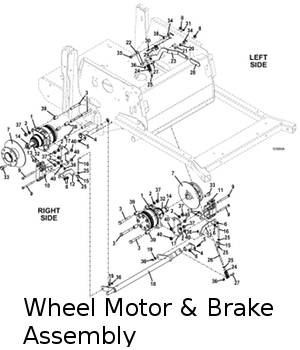 wheel motor and brake assembly