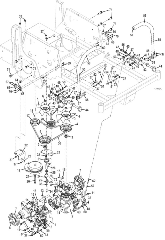 226V-G4 Drive and Steering Assembly Diagram