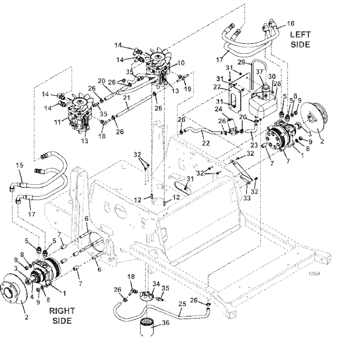 Reservoir and Hose Assembly Diagram